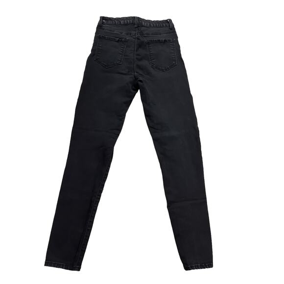 Forever 21 High Waist Skinny Jeans 5 Pocket Style Black Size 27 Ripples - Picture 2 of 11